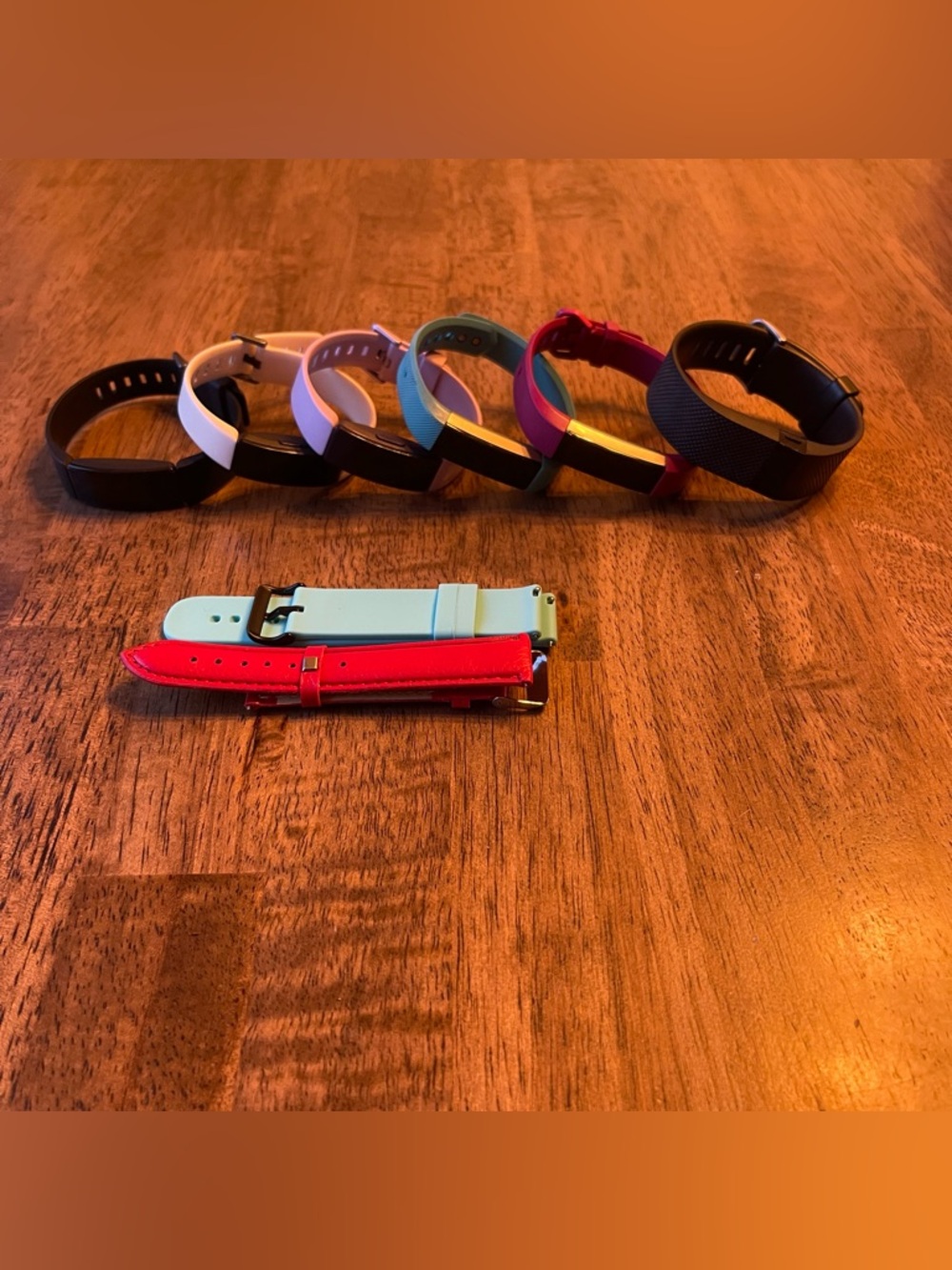 Lot of 6 Fitbit Activity Tracker Smart Watches and bands For Parts As Is
